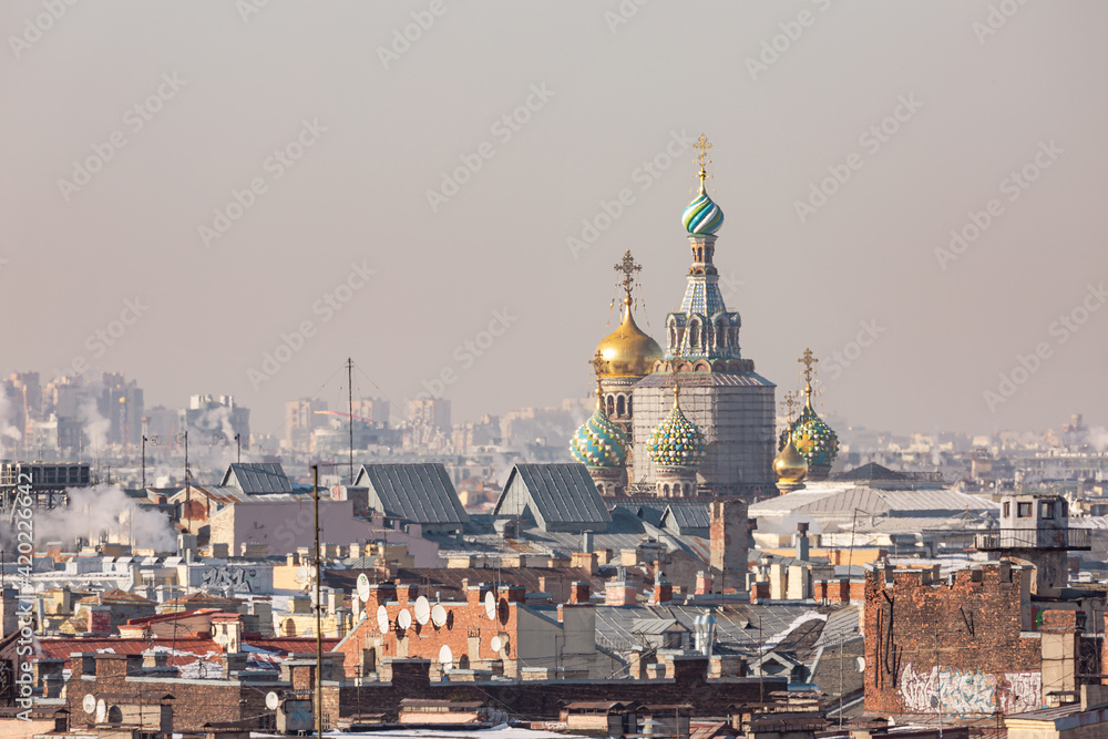 Roofs of the buildings in the center of Saint Petersburg, 
