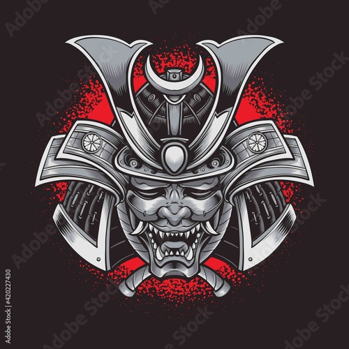 oni mask with samurai armor