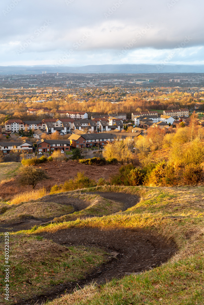 View of the Glasgow cityscape from Cathkin Braes Country Park