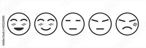Emotional assessment icon set customer evaluation the service