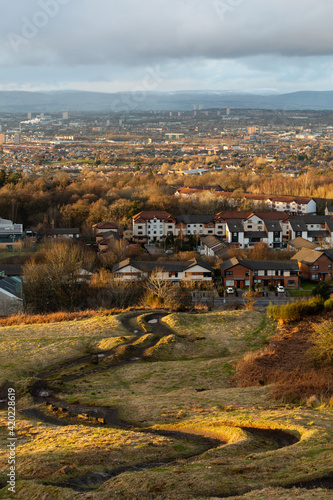 View of the Glasgow cityscape from Cathkin Braes Country Park