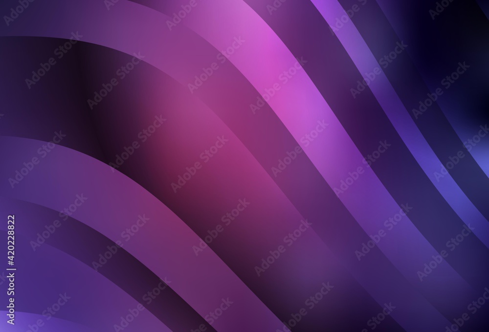 Dark Purple, Pink vector template with curved lines. Dark Purple, Pink vector template with curved lines.