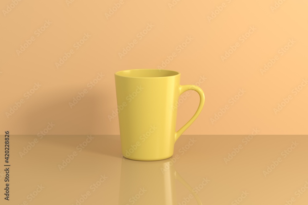 3D rendering mug cup and tableware 3D rendering mug cup and tableware