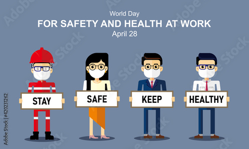 World day for safety and health at work illustration design.