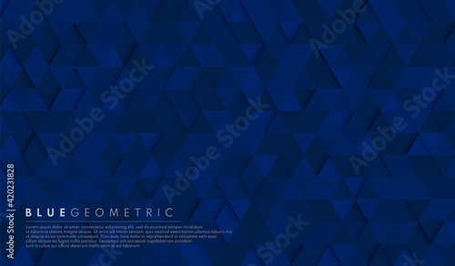 Abstract dark navy blue geometric hexagon shape background pattern. Vector for presentation design. Suit for business, corporate, institution, party, festive, seminar, and talks. Vector illustration