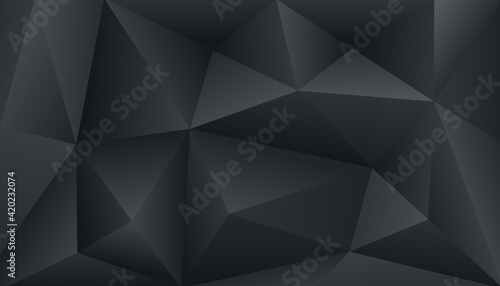 Abstract Luxury black and gray polygonal modern design. 3D triangular pattern. You can use for cover, poster, banner web, flyer, Landing page, Print ad. Vector illustration