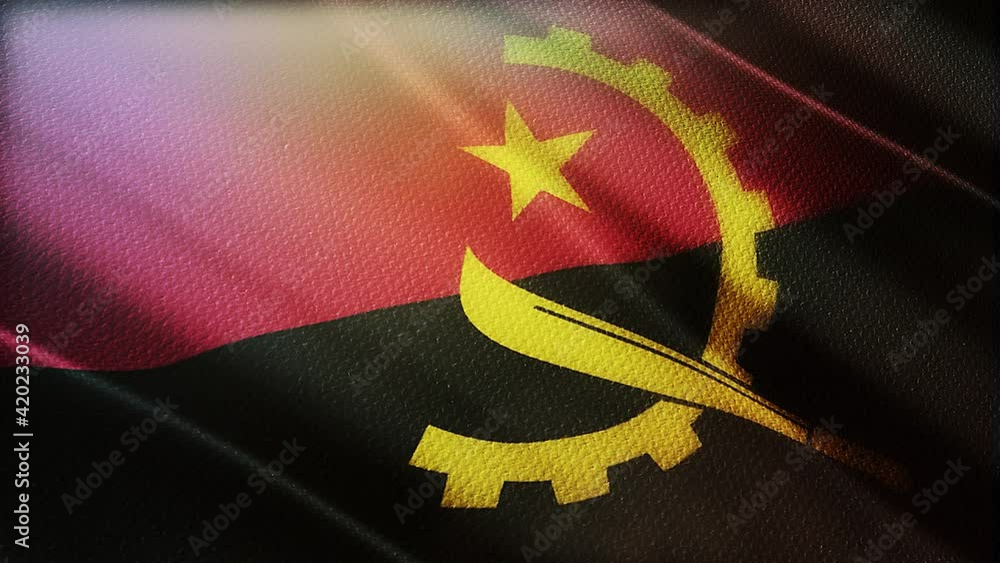 Angola flag is waving 3D animation. Angola flag waving in the wind ...