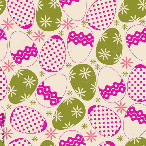 Vector illustration of a seamless easter holiday pattern for greeting card  banner  mailing  publication on social networks. Beautiful  perfect and elegant for textile prints  invites  wallpaper  pack
