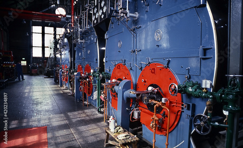 Lemmer, province Friesland the Netherlands. The Wouda pumping station on the IJsselmeer, the largest steam pumping station in the world, the pumping station was opened in 1920, Unesco World Heritage photo