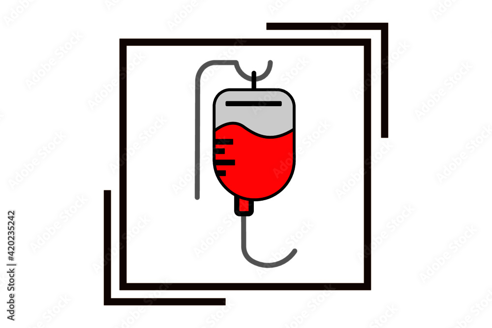inffusion blod transfusion bag flat medical illustration inffusion blod transfusion bag flat medical illustration