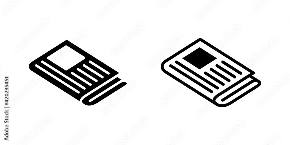 Newspaper icon set. news paper vector sign
