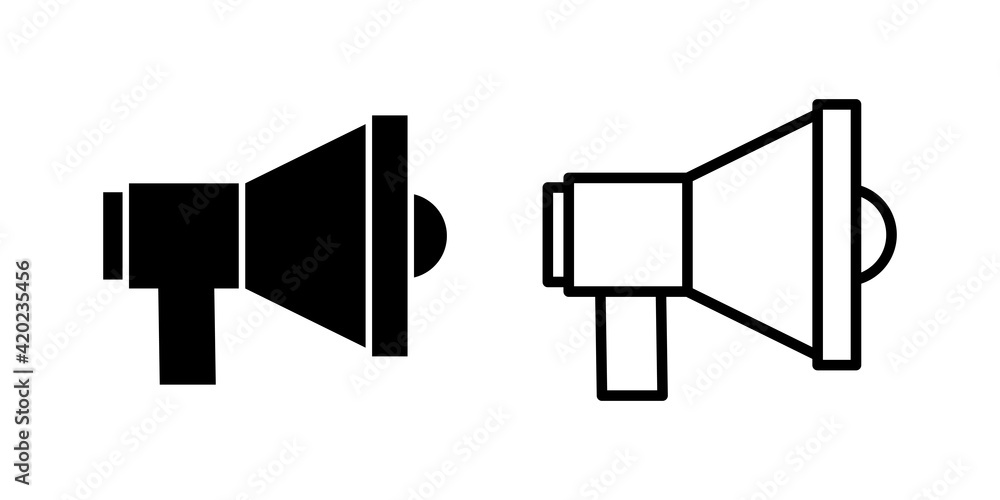 Megaphone icon set. Loudspeaker icon vector. Megaphone icon set. Loudspeaker icon vector.