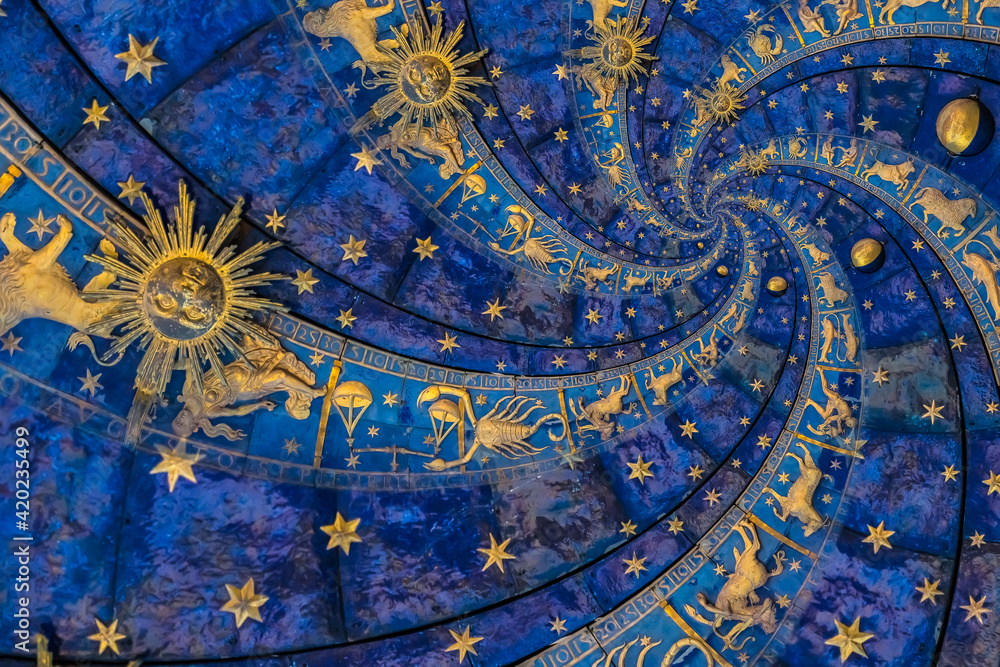Fototapeta premium Droste effect background. Abstract design for concepts related to astrology and fantasy.