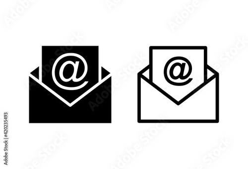 Mail icon set. email icon vector. E-mail icon. Envelope illustration