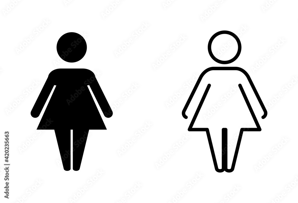 Female icon set. woman icon vector Female icon set. woman icon vector