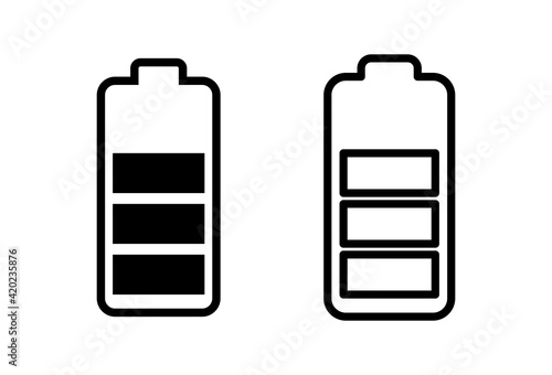 Battery icon set. battery charge level. battery Charging icon