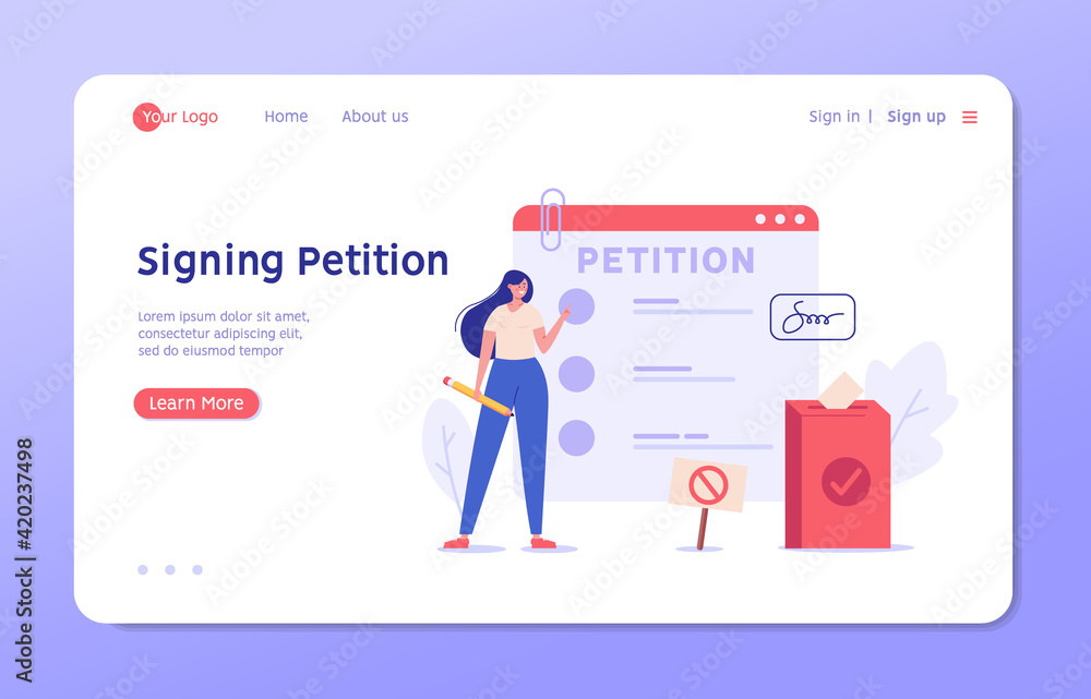 Petition form. People signing and spreading petition or complaint. Concept of Online petition, making choice, balloting Paper, democracy. Vector illustration for Web Design and Background