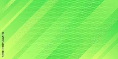 Geometric minimal pattern modern sleek texture. Abstract light green gradient color and dots texture halftone style with oblique lines stripes background. Vector illustration