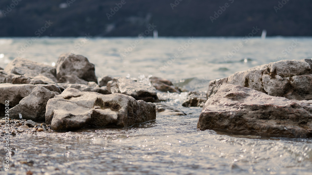 Rocks and beach. Rocks and beach.