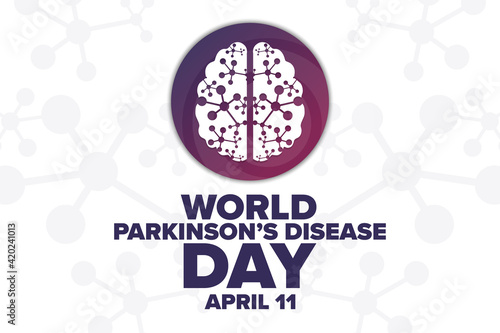 World Parkinson’s Disease Day. April 11. Holiday concept. Template for background, banner, card, poster with text inscription. Vector EPS10 illustration.