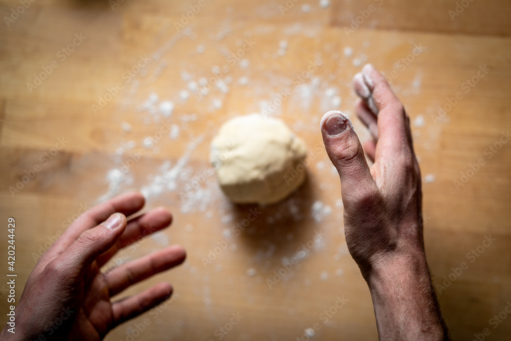 Naklejka premium preparing dough for baking