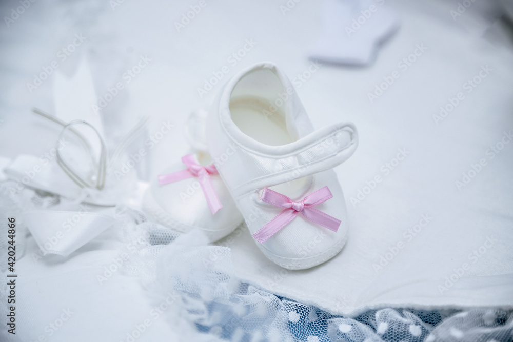 white baby shoes with pink bows white baby shoes with pink bows