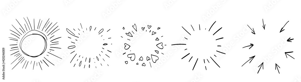 set of firework hand drawn frames bubbles. doodle vector illustration. set of firework hand drawn frames bubbles. doodle vector illustration.
