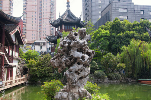 Canvas Print shanghai confucius temple kui xing pagoda and ling bi stone