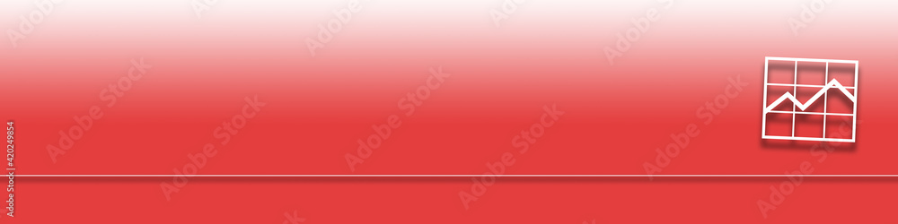 Obraz premium Ein Chart auf einem roten Hintergrund als großes Banner