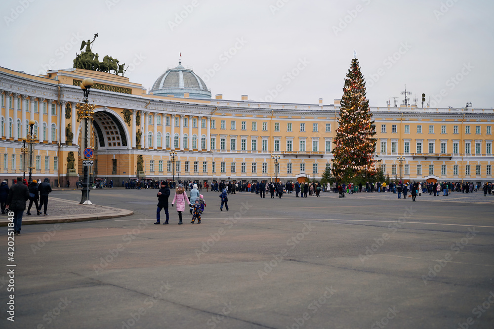 Новогодняя Дворцовая площадь 