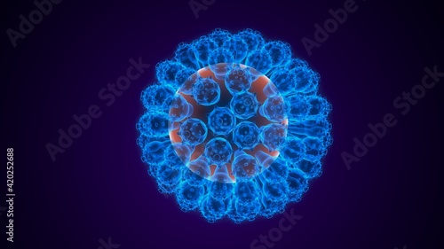 3d illustration of  virus cell bacteria © microscience