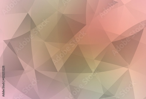 Light Pink, Green vector abstract polygonal pattern.