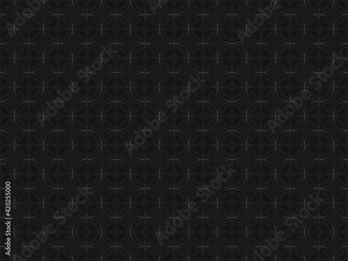 Dark Background with Repetitive Pattern - Geometric Texture in Shades of Metallic Colors on a Black Background, Vector Illustration