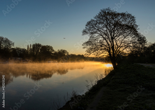 sunrise over the river