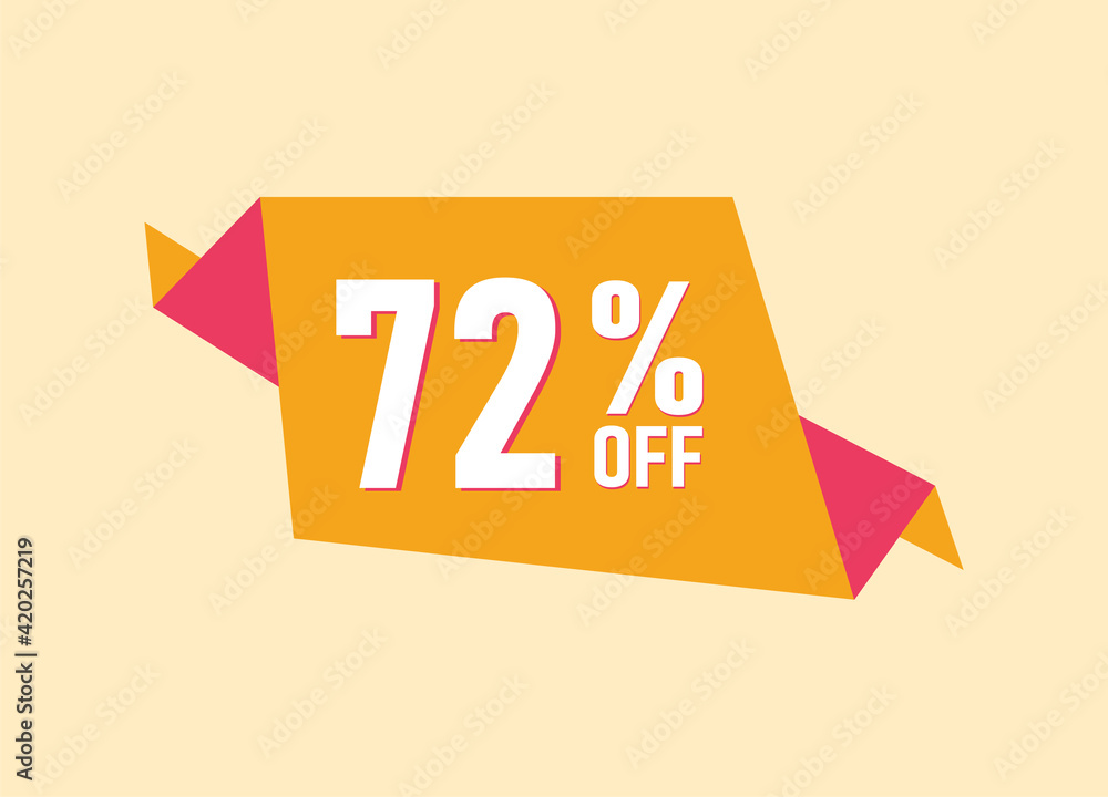 72% off offer banner, 72 percent Discount sale banner design