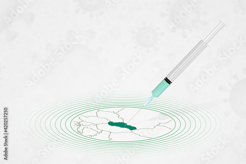 Slovakia vaccination concept, vaccine injection in map of Slovakia. Vaccine and vaccination against coronavirus, COVID-19.