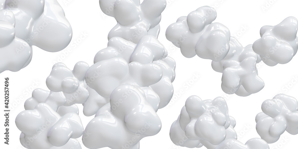 Geometry Free form abstract liquid white glossy 3d illustration Geometry Free form abstract liquid white glossy 3d illustration