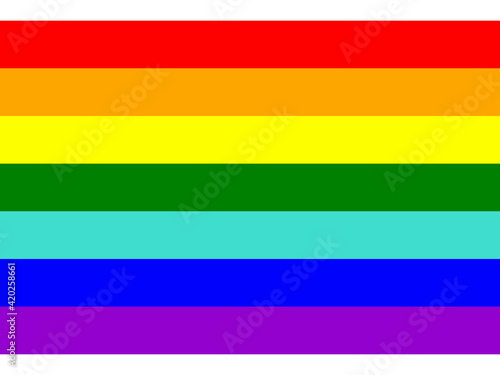 LGBT pride flag, rainbow flag background. Multicolored peace flag movement. Original colors symbol.