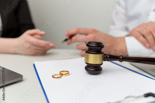 Lawyer divorce. Separation of couple concept. Broken relationship.