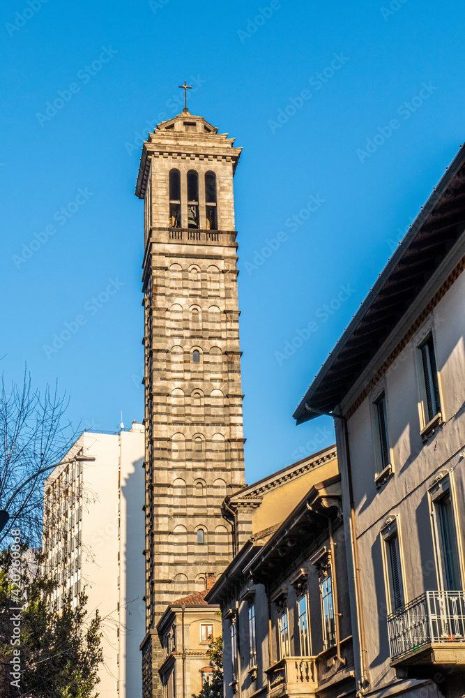 Beautiful bell tower in Lecco