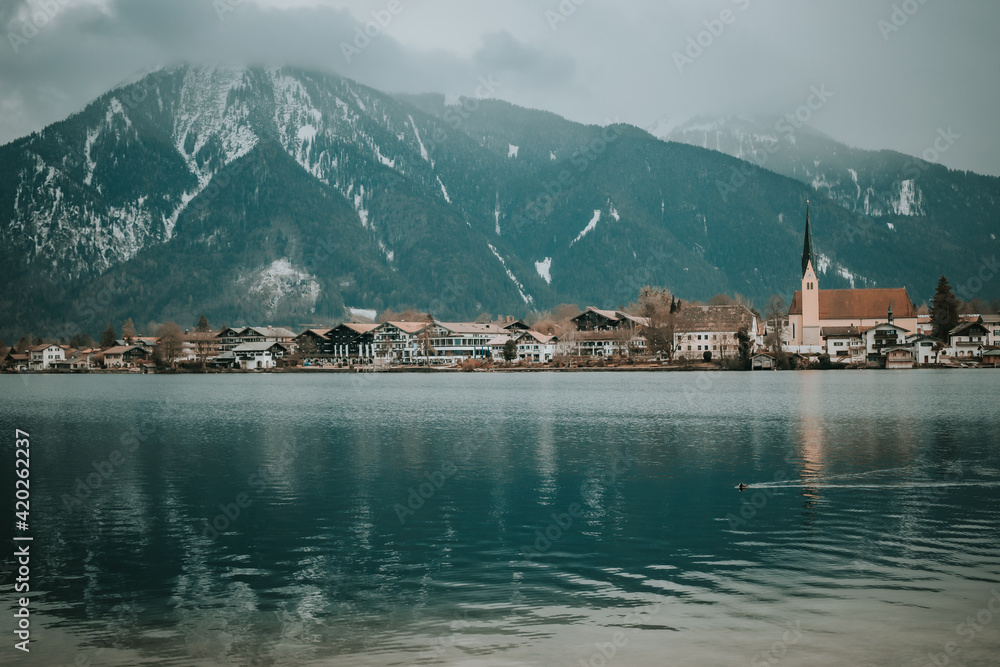 Lake Tegernsee countryside in Alps