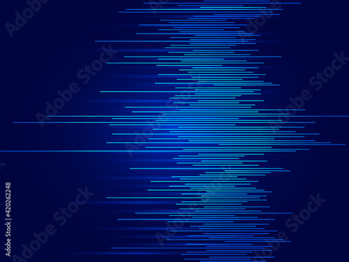 Abstract technology vector background. Blue modern backdrop. Web banner design. Horisontal lines on dark blue background.