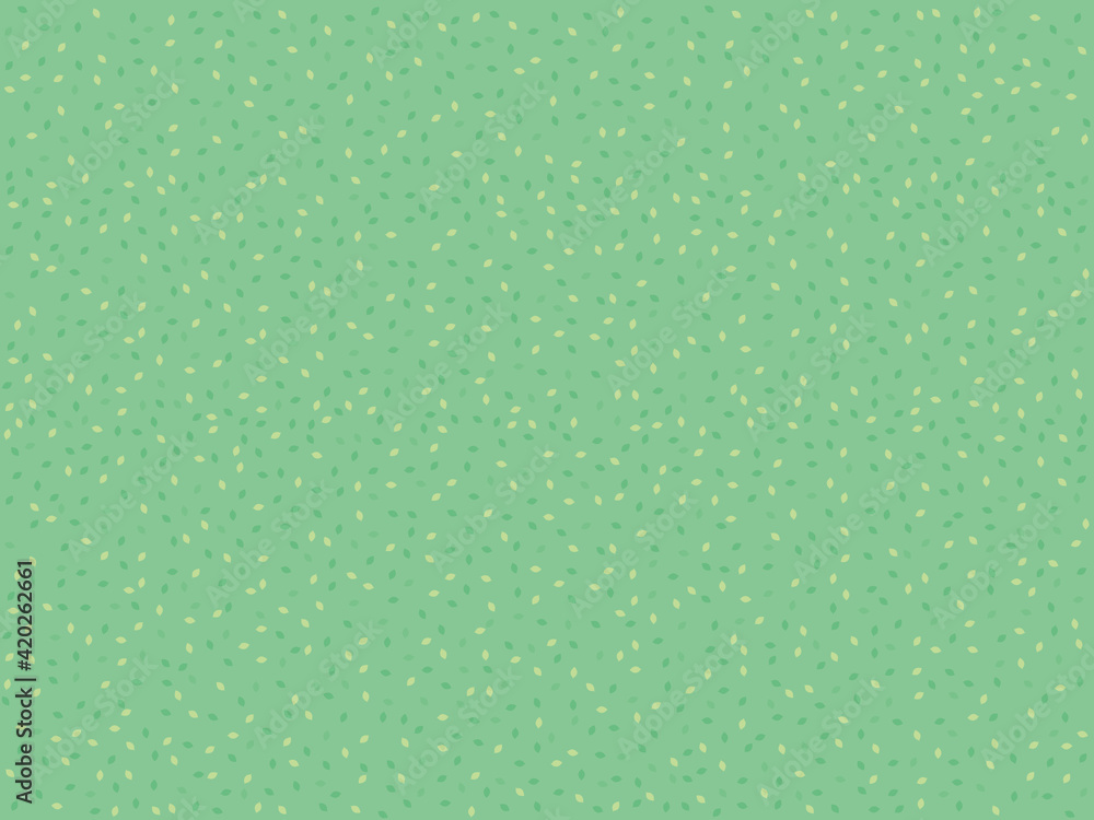 シンプルな葉っぱのランダムな背景パターン 緑色のバージョン