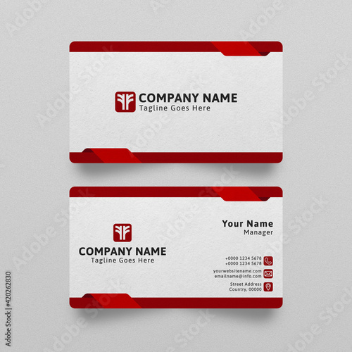 Elegant and Modern Business Card. Simple, Clean and Minimal Design. White and Red