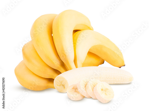 group of bananas isolated on the white background