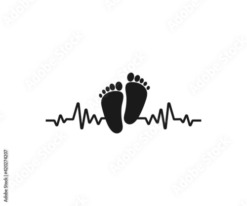 Baby feet SVG, Baby Feet Bundle Svg, Baby feet hart, Baby footprint SVG, Baby foot Silhouette, Newborn svg, Baby feet monogram, split name frame svg, DXF