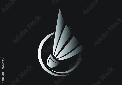 Badminton logo design and icon template. Vector illustration.