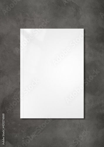 • White Booklet cover template on dark concrete background
