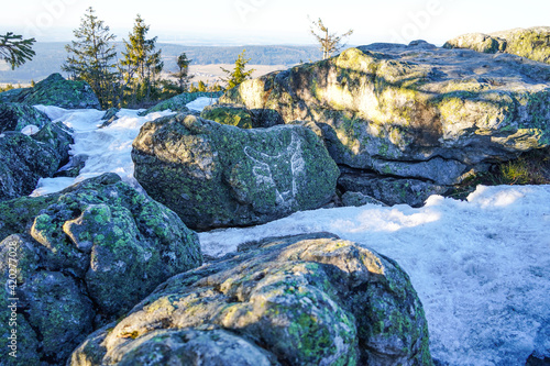 Am Ochsenkopf im Fichtelgebirge im Winter Waandern  photo