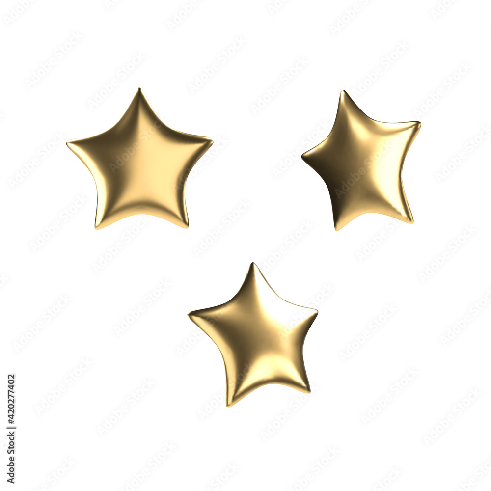 Vector 3d golden star. Realistic gold isolated object. Vector 3d golden star. Realistic gold isolated object.
